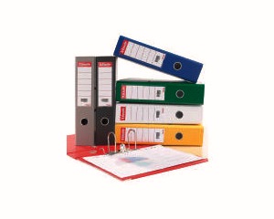 Mape - reistrs A4, 50mm, aplmts kartons, sarkana, ESSELTE
